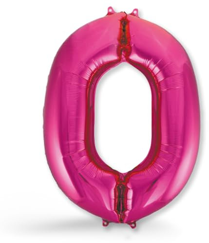 FUNXGO® Palloncino Numero 0 Pink - Decorazioni Compleanno 0 Anni - Vola Con l'Elio - Feste Decorazione di Compleanno