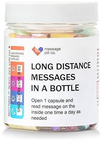 Long Distance Relationships Gifts Love Messages in a Bottle Gift for Boyfriend or Girlfriend (50PCS) Pre-Written Love Capsules Letters in Plastic Jar