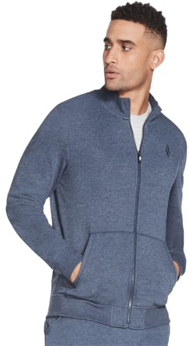 Skechers Men's Cozy Fit Hoodless Hoodie , Blue, L