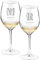 Maverton Calici da vino - incisione personalizzata - 350 ml - set da 2 pezzi in vetro - ideale per il vino rosso e bianco - idea regalo di anniversario unico - per la coppia - Cognome