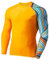 SURFEASY Men's Rash Vest Swim Shirts, Quick Drying Rash Guard Swimming Surfing Rash Tops Shirts T-Shirt Long Sleeve(Orange,S)