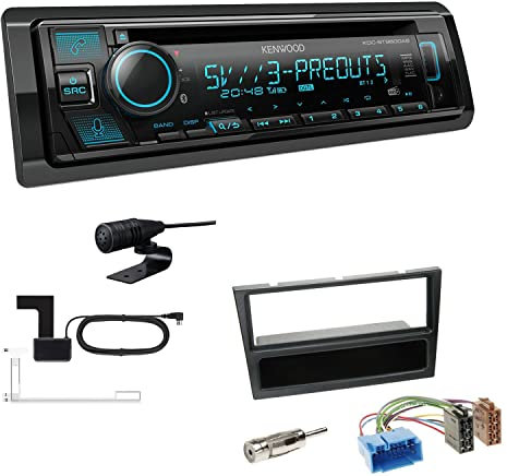 Kenwood KDC-BT960DAB 1-DIN Autoradio CD-Tuner mit Bluetooth Digitalradio DAB+ inkl. Einbauset passend für Suzuki Wagon R+ 2000-2006 schwarz