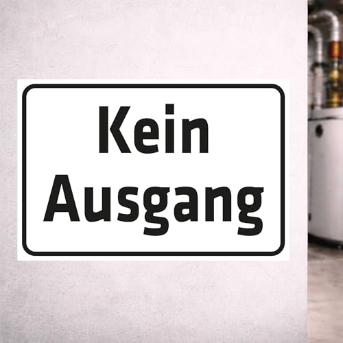 INDIGOS UG - Aluverbundplatte Schilder 3mm - Sicherheit - Kein Ausgang - 300x200 mm - Hotel, Firma, Schutz, KITA, Arzt, Praxis, Wohnung