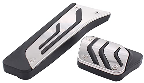 Pedalabdeckung Pedalkappen Pedalsatz Fußpedal Bremspedal Gaspedal Pedale Abdeckung Pedalauflage Edelstahl Automatik Automatikgetriebe für 3er E91 E92 E93 F30 F80 F31 F34 4er F32 F82