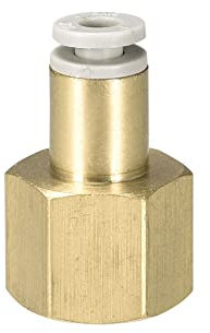 M METERXITY 1 Paquet 1/4 PT Femelle Tuyau Raccord - Droit Union, Pousser pour Connecter Raccords, Appliquer à Pneumatique Système (4mm ID, Or)