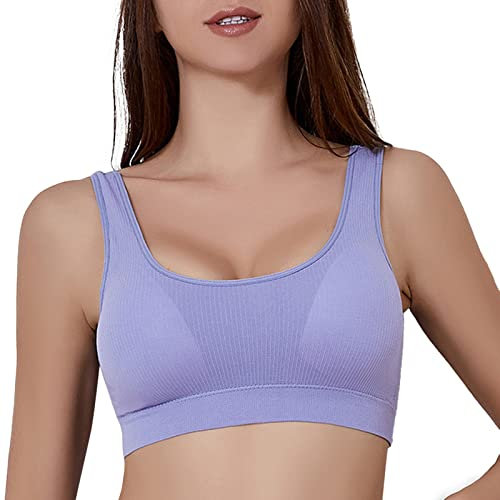 Sport BH Damen Bustier Damen BH Spaghettiträger Design Push up BH Sport Bra Top für Yoga Fitness Damen Sport BH Frauen U-Ausschnitt Oberteile U-Ausschnitt Laufen Workout Yoga Trendy Tank (Blue #5, M)