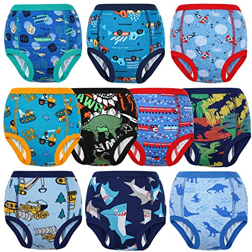 FLYISH DIRECT Töpfchen Trainingshose, Packung mit 10 Töpfchentraining Unterwäsche, 2-9 Jahre Töpfchen-Trainingshosen für Kinder Jungen und Mädchen, 110/4T