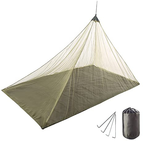 Mosquitera transpirable para acampar con bolsa portátil, cubierta de malla transparente de alta densidad, al aire libre, red antimosquitos, camping, para viajes, senderismo, mochileros, saco de dormir
