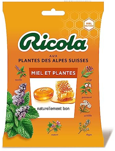 Ricola - Bonbons aux Plantes Suisses - Parfum Miel et Plantes - Sans Sucres - 24 Sachets 70 g