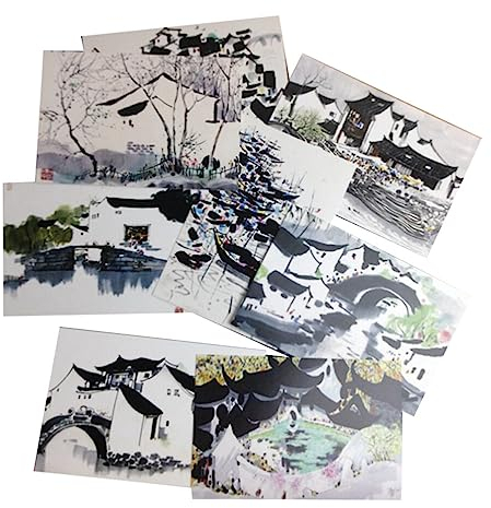 Operitacx Grußkarten 8st Postkartenpapier Chinesische Postkarten Verpackt Tuschemalerei China Postkarten