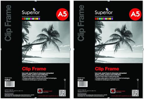 Stewart Superior A5 Back Loading Clip Frame with Plexi Safety Glass (Pack of 2)