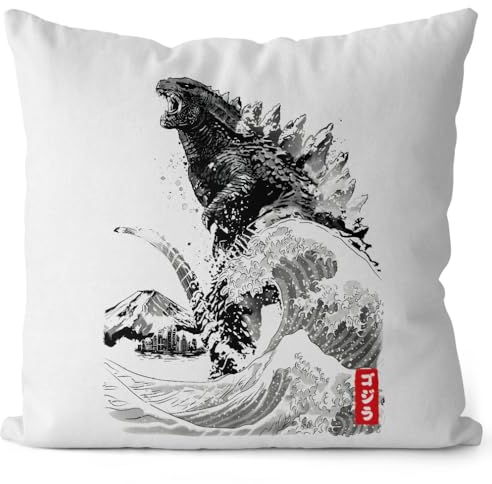style3 Kaiju Rise Kissen mit Füllung 40cm Baumwolle Japan Monster Nippon Tokio Tokyo