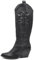 IF Fashion Cowboy Western Scarpe da Donna Stivali Camperos Texani Alti Tacco Medio Ricamati Y03 nero N.40