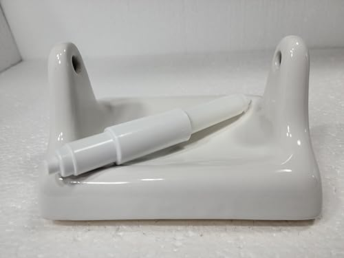 DALTILE BA1020T Toilettenpapierhalter aus Keramik, Wandhalterung, dünne Installation, Vintage, Mitte des Jahrhunderts, moderner Retro, Schneewittchen