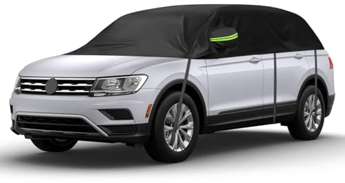 Autoabdeckung Wasserdicht Ersatz für VW Tiguan (LWB) 2016-2023, Halbgarage, Autohülle Autoplane, Winddichte Halbabdeckung für Allwetter, UV-Beständige Vollgarage Regen Sonne Staub Schutz