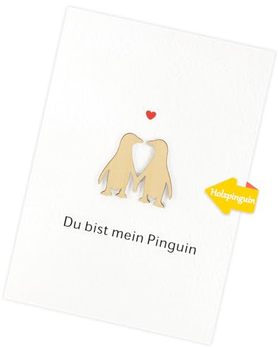 WenmthG - Du bist mein Pinguin Karte Liebe - Geburtstagskarte Liebe - Geschenke für Freundin, Frauen - Romantisches Geschenk für ihn - süße Geschenke - Liebesgeschenke für Frau, Mann