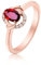 Ring Gold Damen 18K, Engagement Ring Ruby 750 Roségold Ovaler Rubin Komfort Fit Größe 45 (14.3)