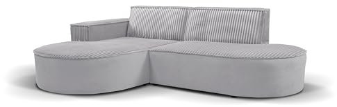 Kaiser Möbel, Sofa L-Form, Ecksofa, Modena, Designer L-Form Sofa, Modern Design Couch, Polsterecke, Freistehend, Soft Hellgrau Links