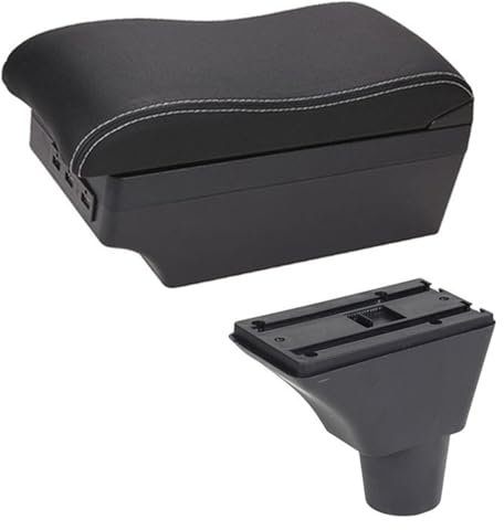 NEIGHBOBHOOD pour Seat pour Ibiza 6j pour Ibiza 6L Boîte D'accoudoir De Voiture Décoration De Contenu De Magasin Central avec Porte-gobelet USB Accoudoir Voiture Central(E2 White Line)