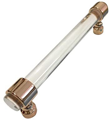 Modern Acrylic Kitchen Door Handle Knob Drawer Cabinet Cupboard Wardrobe T Bar Rod - Rose Gold 192mm