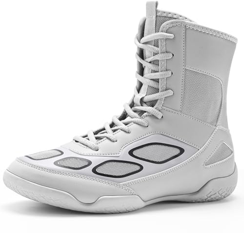 Wrestling Shoes Men Boxing Shoe Fitness High Top Sneakers Wrestling Boots Silver