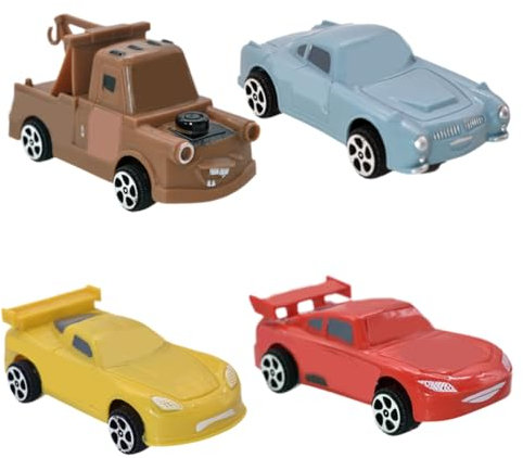 4pcs Cars Figure Toy Cake Topper Set, Mini Race Cars Truck Figure Racing Car Toys, Car Model Cake Decoration For Kids, Mini Play Vehicle Car Children Birthday Party Gift for Boys Girls Kids