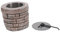 Cabilock Tisch-Feuerschale tischofen Indoor feuerstelle Smores Maker Tischset für den Innenbereich -Feuerstelle rund Tisch-Geruchsmacher Marshmallow-Röster Komposit-Zement Dark Brown