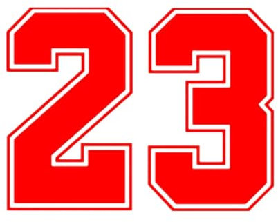 20 * 15 cm Numero 23 Adesivo for auto divertente Decalcomania in vinile Adesivi for auto for auto for decorazioni for auto for finestre paraurti(CK2717 Red,15X11.5 CM_1 PIECE)