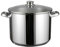 Olla de cocina de acero inoxidable con tapa de cristal – 10 L – Olla de metal con asas inoxidables – Olla universal para sopa, gulasch o gulash apto para inducción