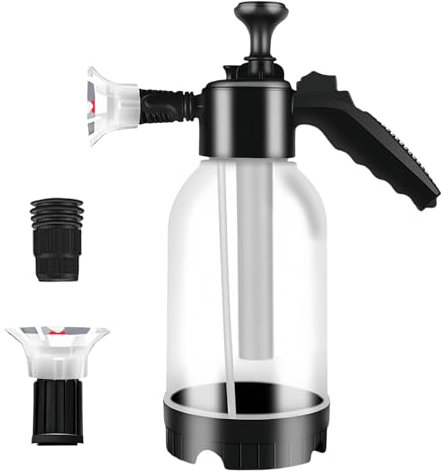 Schaumsprüher Auto 2L Drucksprühflasche Auto Sprühflasche mit 2 Düsentypen & Überdruckventil, Pumpsprühflasche Sprühschaumreiniger für Autowäsche, Gartenarbeit, Haus, Haustierpflege