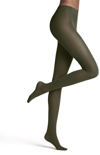 FALKE Women's Matt Deluxe 30 DEN W Ti Sheer Plain Tights 1 Pair, Green Artichoke 7076, S
