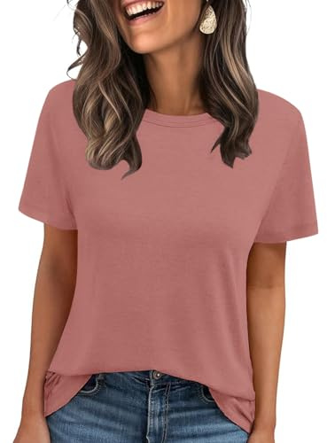 Cuptacc T Shirt Femme Top Femme Ete Tshirt Sport Col Rond Manches Courtes Haut Habillé Basic Débardeur