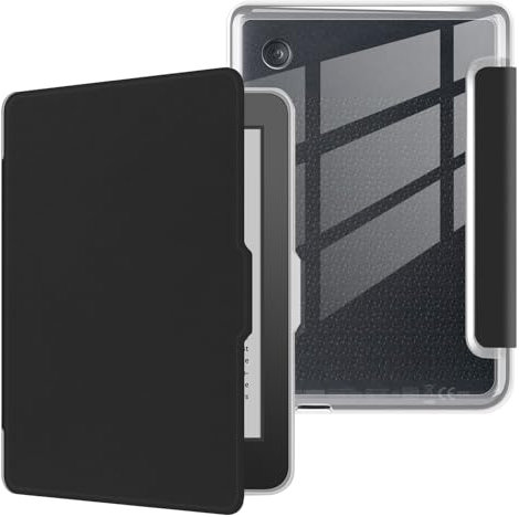 Custodia per Kobo Clara Colour 2024 da 6 pollici, ultra trasparente, morbida e flessibile, cover posteriore in TPU trasparente con auto sleep/wake per Kobo Clara Color, nero