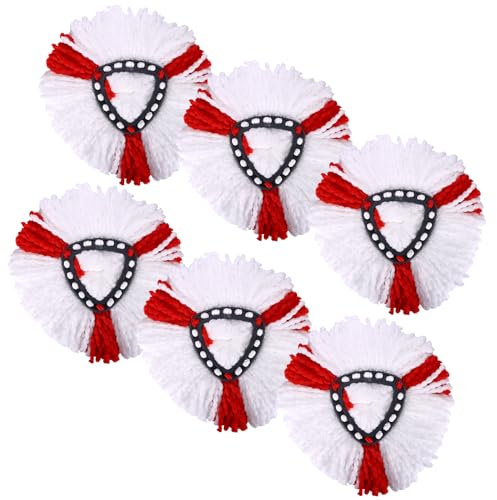 6 Pack Microfibre Mop Replacement Heads Compatible with Vileda Turbo 3 in 1 / EasyWring, Vileda Refill Mop for All Floor Types Pink