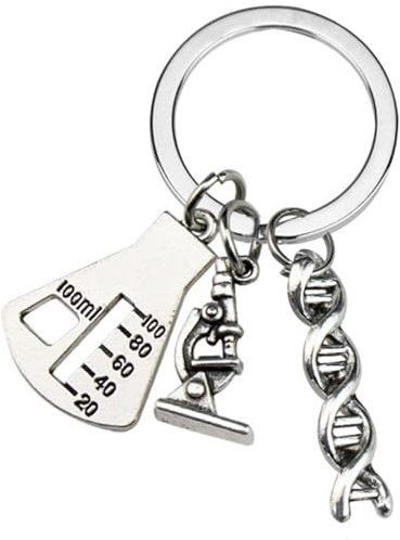 Einzigartige Chemie Molekülschlüsselringe Rucksack Charme Eleganter Schlüsselbund Metall Textur Perfekt Für Besondere Geschenke Für Freund