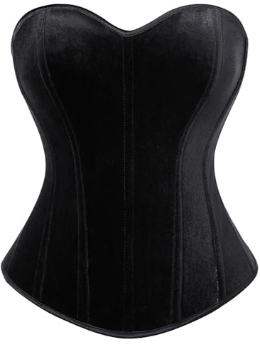 SCARLET DARKNESS Women Renaissance Corset,Sweetheart Neck Velvet Bustier | Steampunk,Medival Busiter Corset