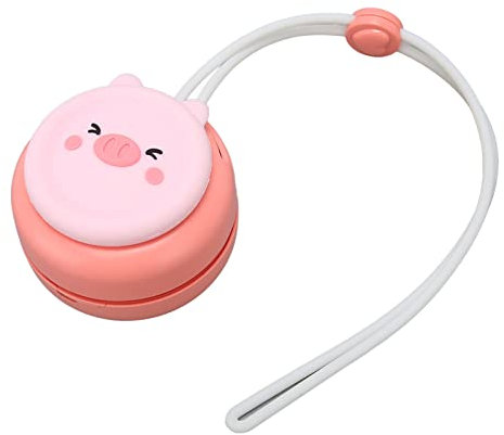 Ghzste Mini Necklace Fan with Bladeless Design, Cartoon Shape & Adjustable Lanyard, USB Rechargeable Mini Hanging Neck Fan for Outdoor, Fast Cooling, Long Battery Life (Pig)