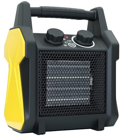 Electric Fan Heater - 1kw & 2kw Fast Heating & Overheat Protection- Electric Space Heaters for Home & Garage, Tip-Over Protection