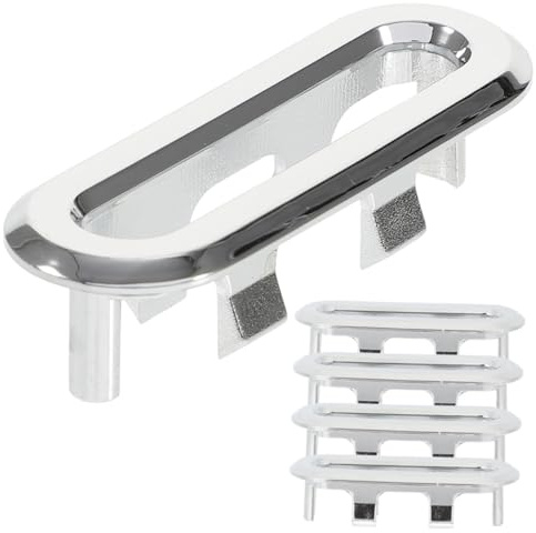 Ovale Überlaufabdeckung für Waschbecken, 5 Stück Silber Kunststoff | Bright And Smooth Oberfläche, Installieren, Praktische Abdeckungen für Vielfältige Anwendungen