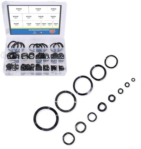 SiSinkal Kit surtido de arandelas onduladas de acero al carbono, 320 piezas, juego de arandelas curvadas y arrugadas, para conexiones eléctricas y resistencia a las vibraciones