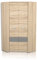 FORTE YOOP Eckschrank 95 100, Eckkleiderschrank Industrial Jugendzimmerschrank 2-türig mit Einlegeböden und Kleiderstange, Sonoma Eiche / Grau Matt, 97.5 cm breit x 194 cm hoch x 97.5 cm tief