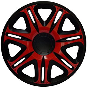 ZentimeX Radkappen Radzierblenden Radabdeckungen 15 Zoll #165 RED-Black ROT SCHWARZ