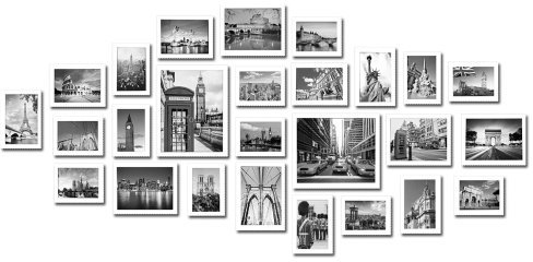 Lillyvale Large Multi Picture Photo Frames Wall Set 26 Pieces Set (White)