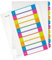 Leitz 12430000 WOW Zahlen Plastikregister 1-10, A4, 10 Blatt, PP, farbig (5er Spar-Pack)