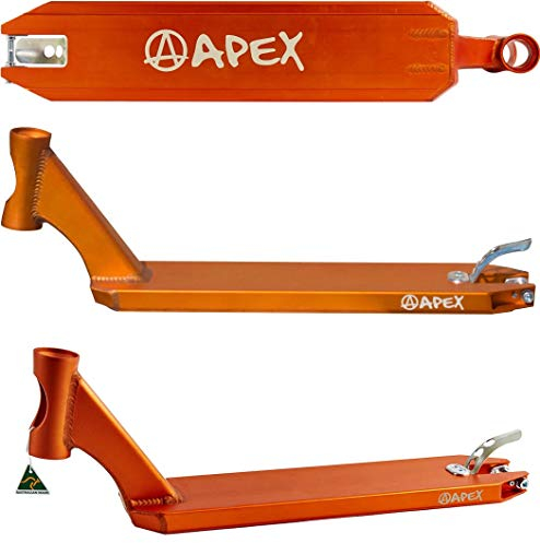 Apex Pro Stunt-Scooter Deck I 46cm-55,9cm Länge I Profi I Fortgeschritten I Trick I Tret I Freestyle I Rolle I Trittbrett I Hochwertig I Park und Street (orange, 580 (49cm))