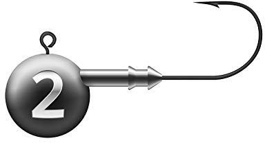 K.P Mustad Jigkopf Zink bleifrei Jig Haken 2 Gramm - Hakengröße 2/0-4 Stück