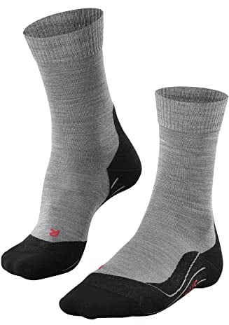 FALKE Wandersocken TK5 Schurwolle Herren schwarz grau viele weitere Farben Ultra dünne verstärkte Trekkingsocken Thermosocken ohne Muster mit leicher Polsterung dünn lang zum Wandern 1 Paar