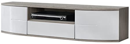 ASM TV-Bank Ontario I, 150 cm x 43 cm x 48 cm, Eiche und Weiß