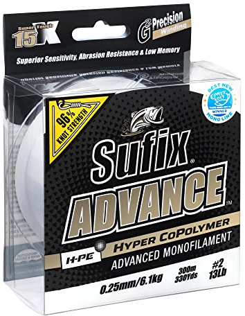 Sufix Advance Monofilament Angelrolle 150 Meter, transparent, 0.35MM-150MT-11.3KG