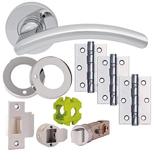 Jigtech JTB71210 Viper Door Pack-Latch, Satin Chrome, 57mm